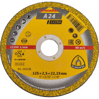 Универсальный отрезной круг Klingspor A24 Extra 125x2,5x22,23мм, Т41 (прямой) 242138