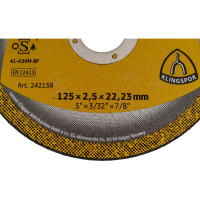 Универсальный отрезной круг Klingspor A24 Extra 125x2,5x22,23мм, Т41 (прямой) 242138