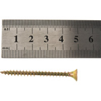 Потайной универсальный шуруп Метизный двор 4,5x50, желтый, 12 шт. 4607173900906