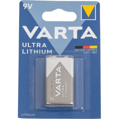 Батарейка Varta ULTRA Крона 6FR22 BL1 Lithium 9V (6122) 06122301401