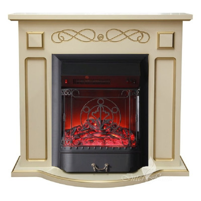 Каминокомплект InterFlame Аспен Магия Люкс Magestic бежевый с золотой патиной с Magestic бежевый ЗП