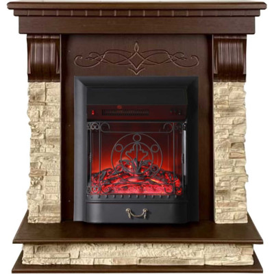 Каминокомплект InterFlame Барон Магия Люкс Magestic BL темный дуб Брайт с Magestic BL Темный Дуб