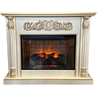 Каминокомплект InterFlame Лорд Фотон21-33 бежевый с золотой патиной с FOTON 21-33 беж ЗП
