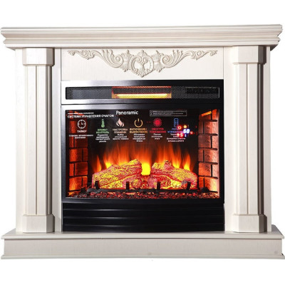 Каминокомплект InterFlame Genius ЕС с Panoramic 25 LED F/X бежевый золотой патиной Genius с Panoramic25 бежевый ЗП