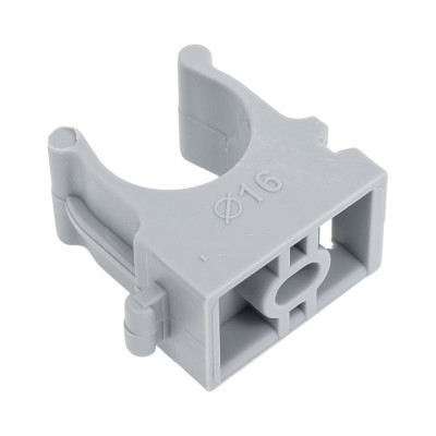 Клипса-крепеж для ПВХ труб Netron 16 мм, серая, 100 шт. N-PVC-C-0016-GR