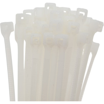 Стяжка кабельная ЖЕСТЬ нейлон, белая, 3x150 мм, 100 шт., пакет УТ-00011482