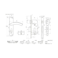 Врезной замок НОРА-М N23-70 Л мат.кофе 16137