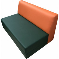 Секция дивана Мягкий офис Флагман двухместная зеленая оранжевая ФЛ601ЗЛОР