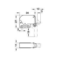 Пружинная защелка Hafele MINI-LATCH белая, без ответной планки 245.54.704