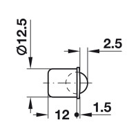 Шариковая защелка для запрессовки Hafele латунь, 12,5 мм 241.80.541