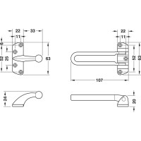 Стопор с защелкой Hafele для двери Startec, цинк, хром 911.59.187