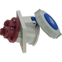 Встраиваемая наклонная розетка INPIN 63A/230V/1P+N+E/IP67, фланец 106x110 CA2180