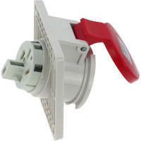 Встраиваемая наклонная розетка INPIN 16A/400V/3P+E/IP44, фланец 92x100 CA1467