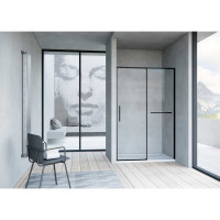Душевая дверь VINCEA Slim Soft 1100, черный, стекло прозрачное VDS-1SS110CLB