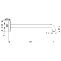 Держатель душа Hansgrohe 389 мм., матовый черный 27413670 00000082213