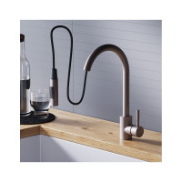 Кухонный смеситель Dorff Logic с вытягивающимся изливом, сатин D3007511