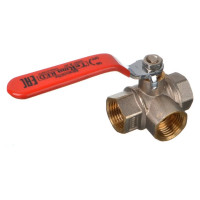 Шаровой кран Terma red 3/4 l-образный трехходовой ручка 31064 26164