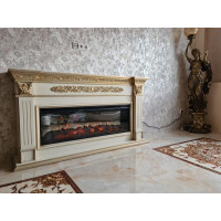 Каминокомплект InterFlame Елизавета Ареал50 бежевый с золотой патиной с Freespace50 беж с ЗП