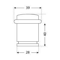 Ограничитель дверной Стандарт 588А-2 SN цилиндр, матовый никель ЕВРОПАКЕТ 13048