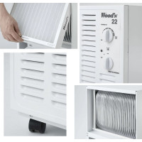 Осушитель воздуха с гигростатом Woods до 100м2, осушает, очищает и обогревает воздух, Швеция SW22FW