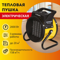 Тепловая электрическая пушка SONNEN Thg-2000r, 2 квт, 220В, керамический нагреватель, 456192