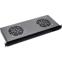 Вентиляторный блок W&T черный 2 вентилятора, без термостата, в шкаф 19 дюймов WT-2238D