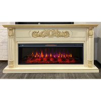 Каминокомплект InterFlame Лорд Ареал50 бежевый с золотой патиной с Freespace50 бежевый ЗП