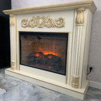 Каминокомплект InterFlame Лорд Фотон21-33 бежевый с золотой патиной с FOTON 21-33 беж ЗП