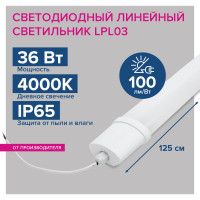 Светодиодный светильник  Lumin'arte 36 Вт, 4000К Дневной свет, IP65, 3600Лм, матовый LPL36-4K120-03