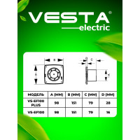 Вентилятор вытяжной черный ef-100 plus Metronex Electric FLEF000000100PC