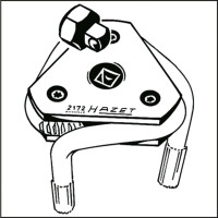 Трехлапый съемник масляного фильтра HAZET 65-115мм, 3/8" 2172