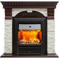 Портал Royal Flame Dublin угловой арочный слан белый (темн дуб) 64926359