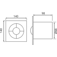 Вентилятор Pestan BETTOSERB 120150 с обратным клапаном, фланцем, автомат.включением и таймером (307118) 00307118
