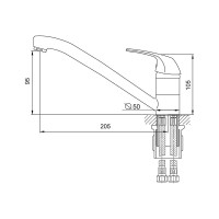 Смеситель для кухни Melodia della vita Jive картридж д.35 мм, MDV35410 без гибкой подводки (Россия) 12786