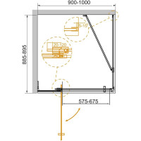 Душевой уголок Cezares SLIDER-AH-1-90-90/100-BR-NERO