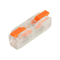 Клемма супер-компактная STEKKER проходная серии 219 на 1 контакт, LD219-421, 1 ввод, 1 вывод на полюс (DIY упак 10 шт), 49783