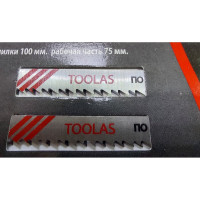 Пилка для лобзика T101BR (прямой, чистый рез с обратным зубом, шаг зуба 2.5 мм, толщина реза 3-30 мм) (для работ по дереву, ДСП, ДВП), 3 шт TOOLAS 00003836