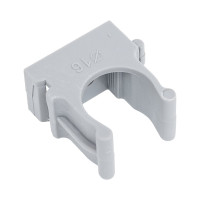 Клипса-крепеж для ПВХ труб Netron 16 мм, серая, 100 шт. N-PVC-C-0016-GR