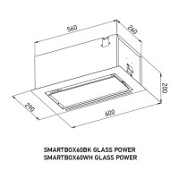 Полновстраиваемая вытяжка MEFERI SMARTBOX60WH GLASS POWER МФ-00000544