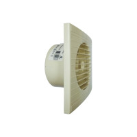 Вентилятор осевой, вытяжной ВИЕНТО малошумный, с таймером и датчиком влажности, обратный клапан, 240 м3, сл. кость 125СНК STILL ivory