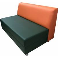 Секция дивана Мягкий офис Флагман двухместная зеленая оранжевая ФЛ601ЗЛОР