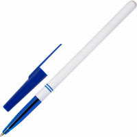 Шариковая ручка Basic Bp-244 Staff, cиняя, корпус белый, узел 0,7 мм, линия письма 0.35 мм 50 шт 142286