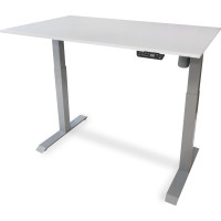 Стол с регулируемой высотой StolStoya МОТОР UP рама серая, столешница ЛДСП, белая, 160x80 PE211ISSLB160