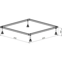 Каркас для литьевого поддона ALLEN BRAU 900x900, монтажный размер 830x830 мм., алюминий 8.00001 00267183