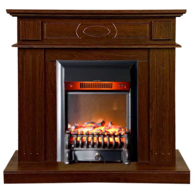 Каминокомплект InterFlame Лестер разборный Фобос Bl орех с Fobos Black орех