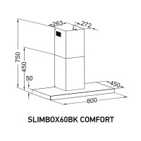 Т-образная пристенная вытяжка MEFERI SLIMBOX60BK COMFORT