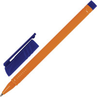 Ручка шариковая BRAUBERG ORANGE, синяя, трехгранная, корпус оранжевый, узел 1 мм, линия письма 0,5 мм 142402