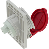Встраиваемая наклонная розетка INPIN 16A/400V/3P+E/IP44, фланец 92x100 CA1467