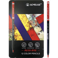 Набор цветных карандашей ACMELIAE blackwood artmate 12 цветов в металлическом футляре 43567