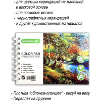 Альбом для творчества для цветных карандашей на масляной основе ACMELIAE 184x130 мм 32к, плотность 160 г, 30 листов 44023